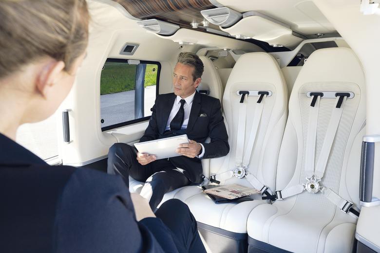 Helicopter with man inside